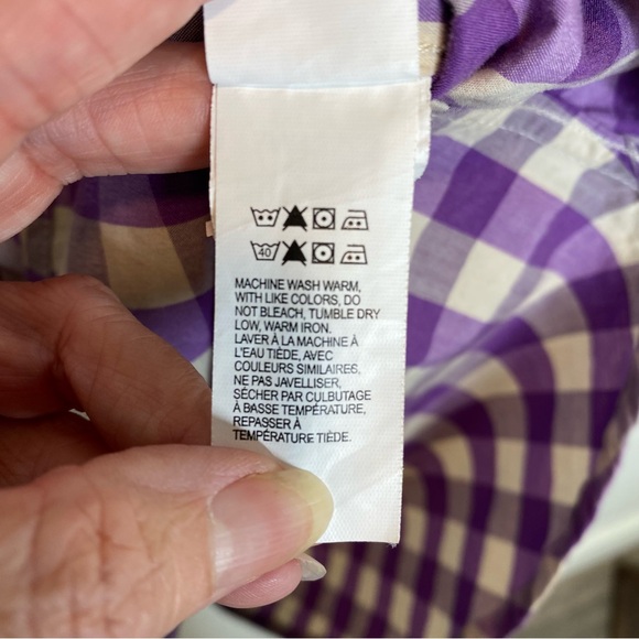 Lucky Brand lavender and creamy white plaid shirt, sz XL - Picture 9 of 9